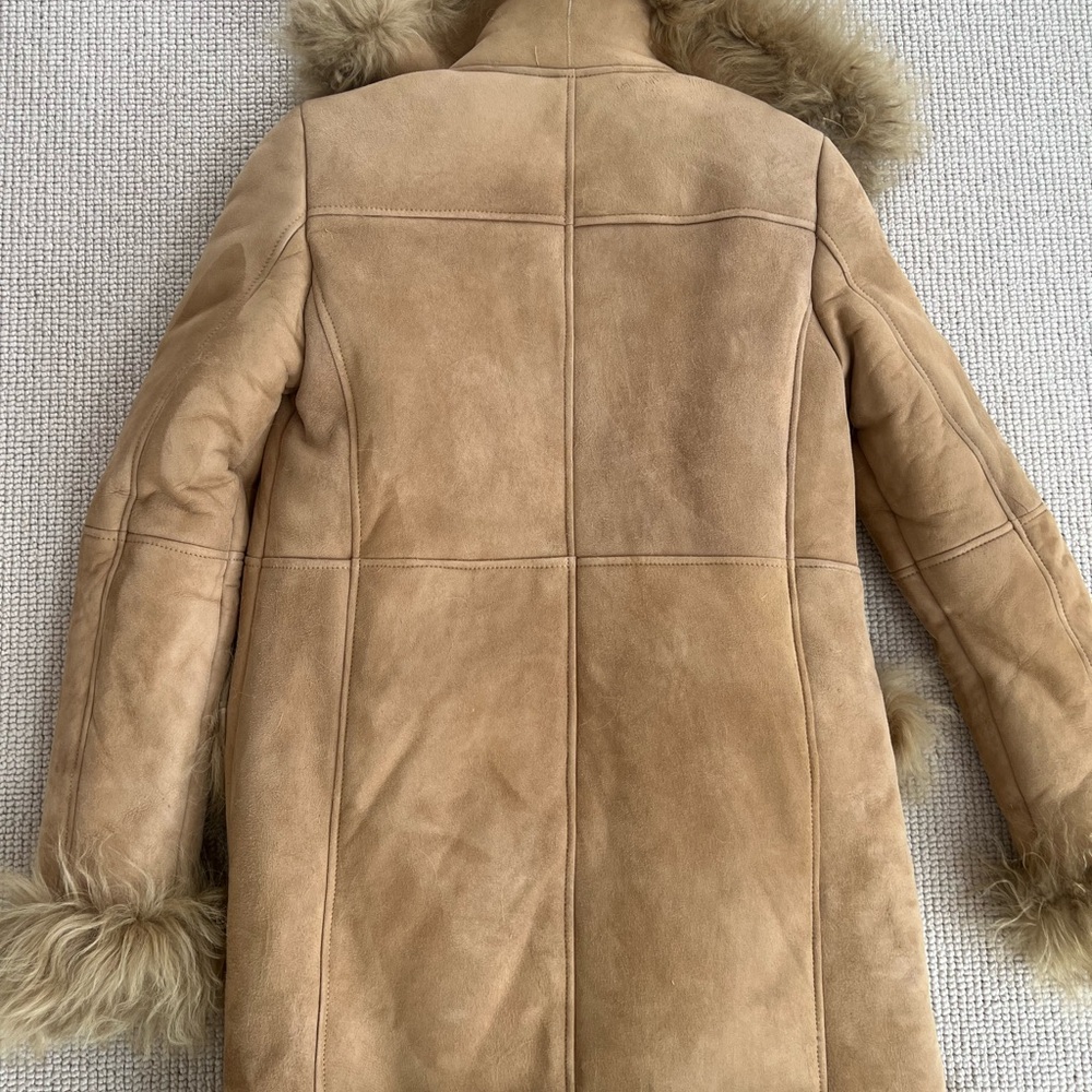Zara NTW Women's Tan Genuine suede/ Shearling fur Coat - Picture 12 of 12